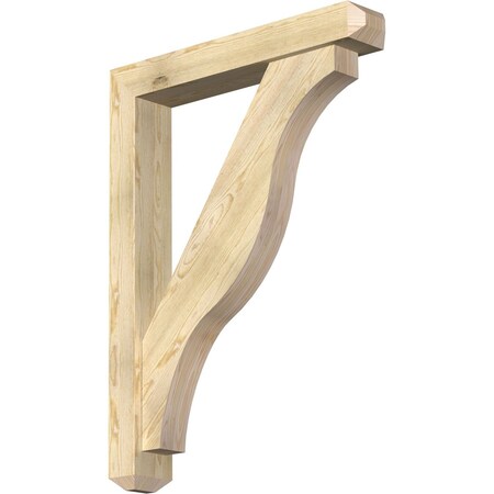 Ekena Millwork Funston Craftsman Rough Sawn Bracket w/ Offset Brace, Douglas Fir, 6"W x 36"D x 48"H BKT0604X36X48FST04RDF
